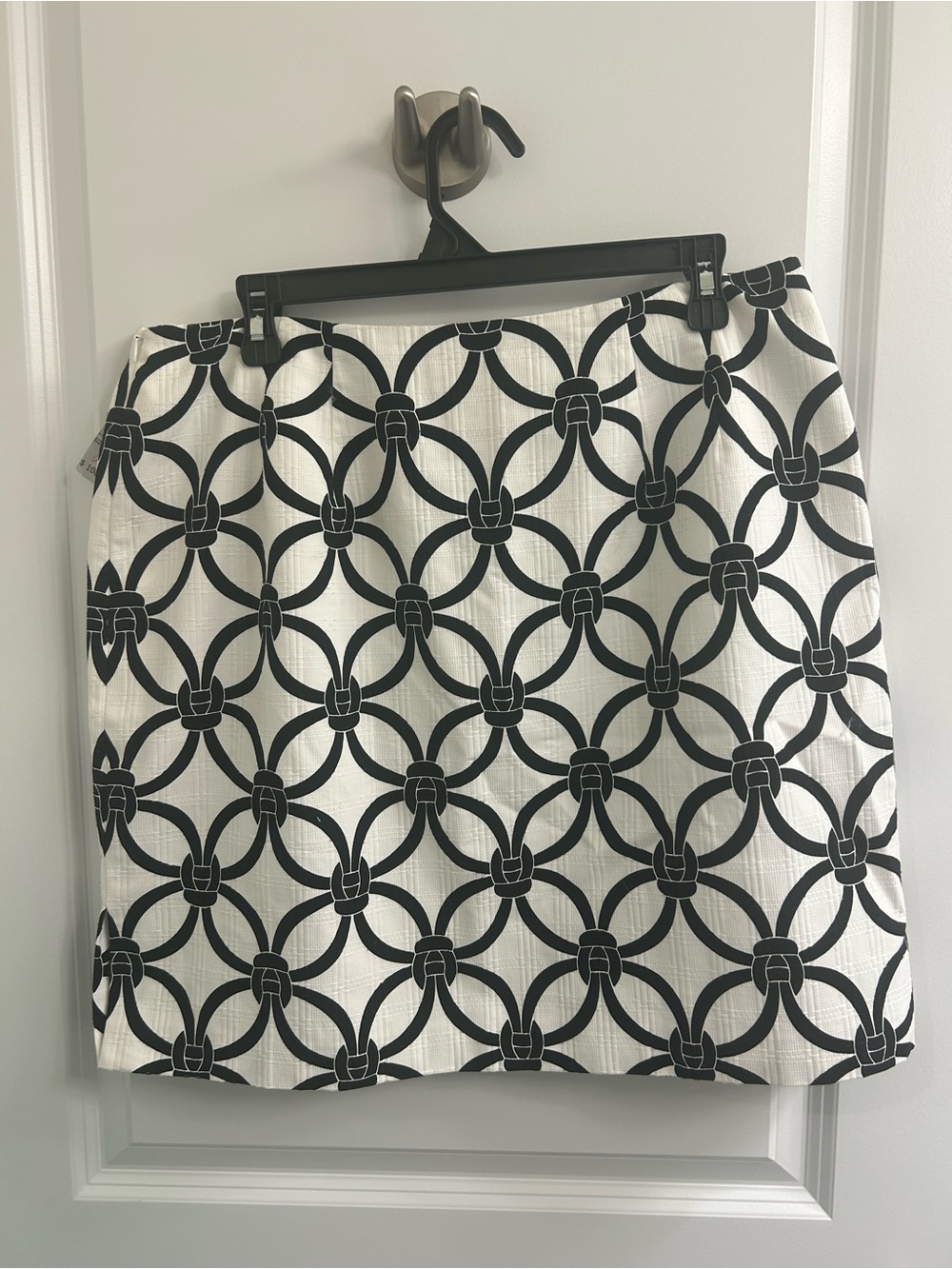 Vintage 1990s Talbots Petites NWT Black White Bow Ribbon Print Skirt 10P - Picture 2 of 6